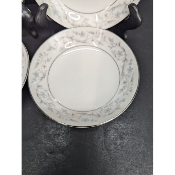 Fine China Fairlawn 8603 Floral Design Platinum Rim 5 1/2" Berry Bowl Set of 4 - Picture 6 of 10